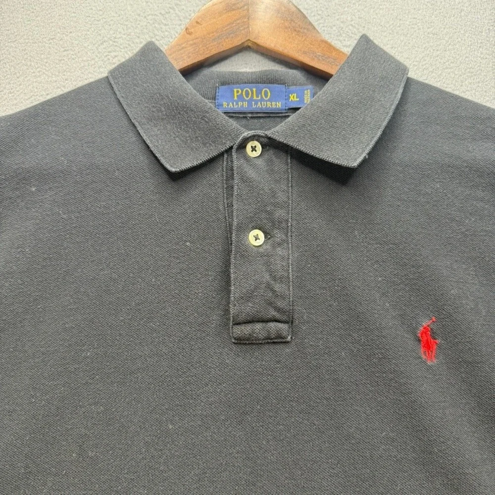 Polo Ralph Lauren Long Sleeve Polo Shirt Classic Fit XL Black Red Pony Logo